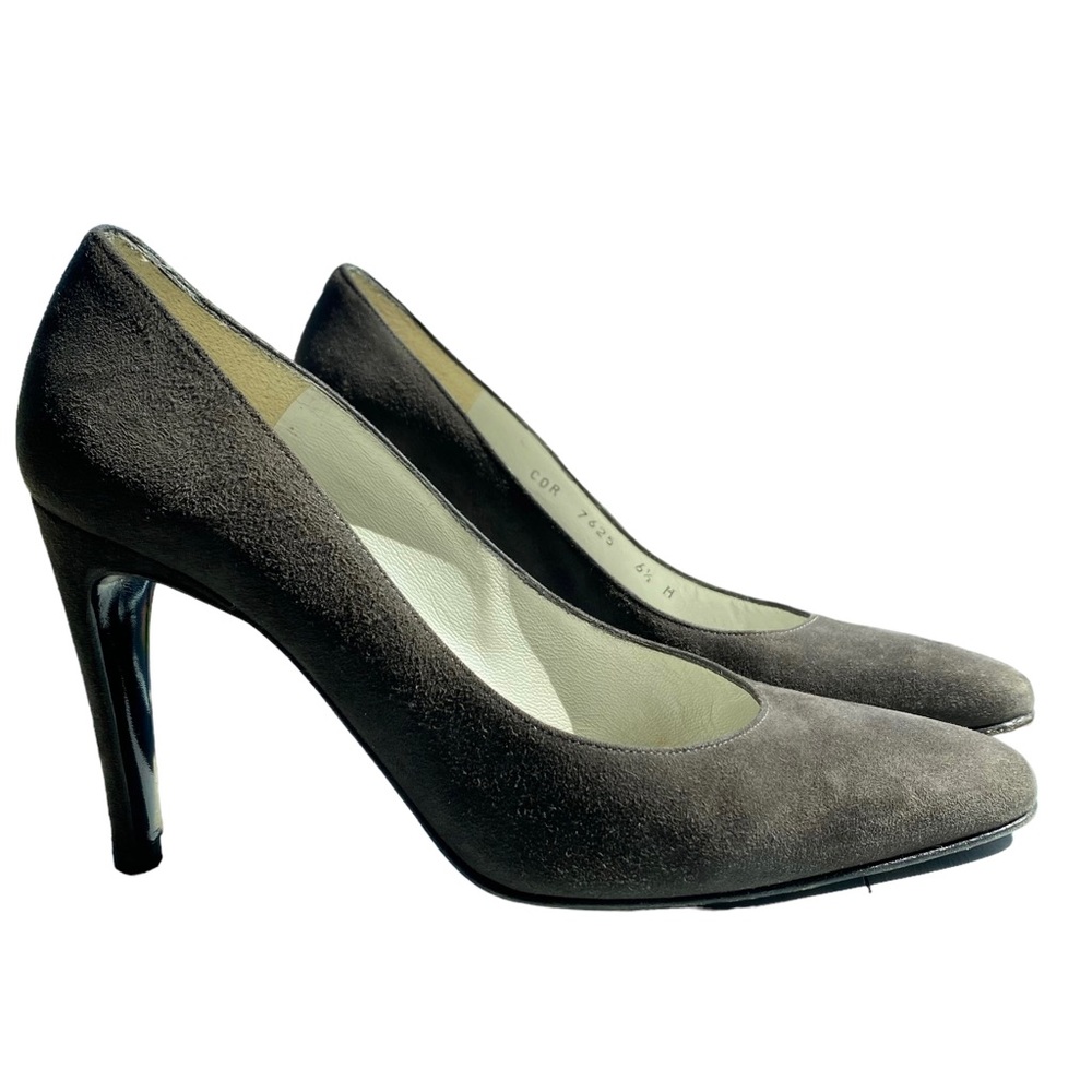 Vintage Charles Jourdan Paris Mocha Brown Suede Pumps Sz 6.5